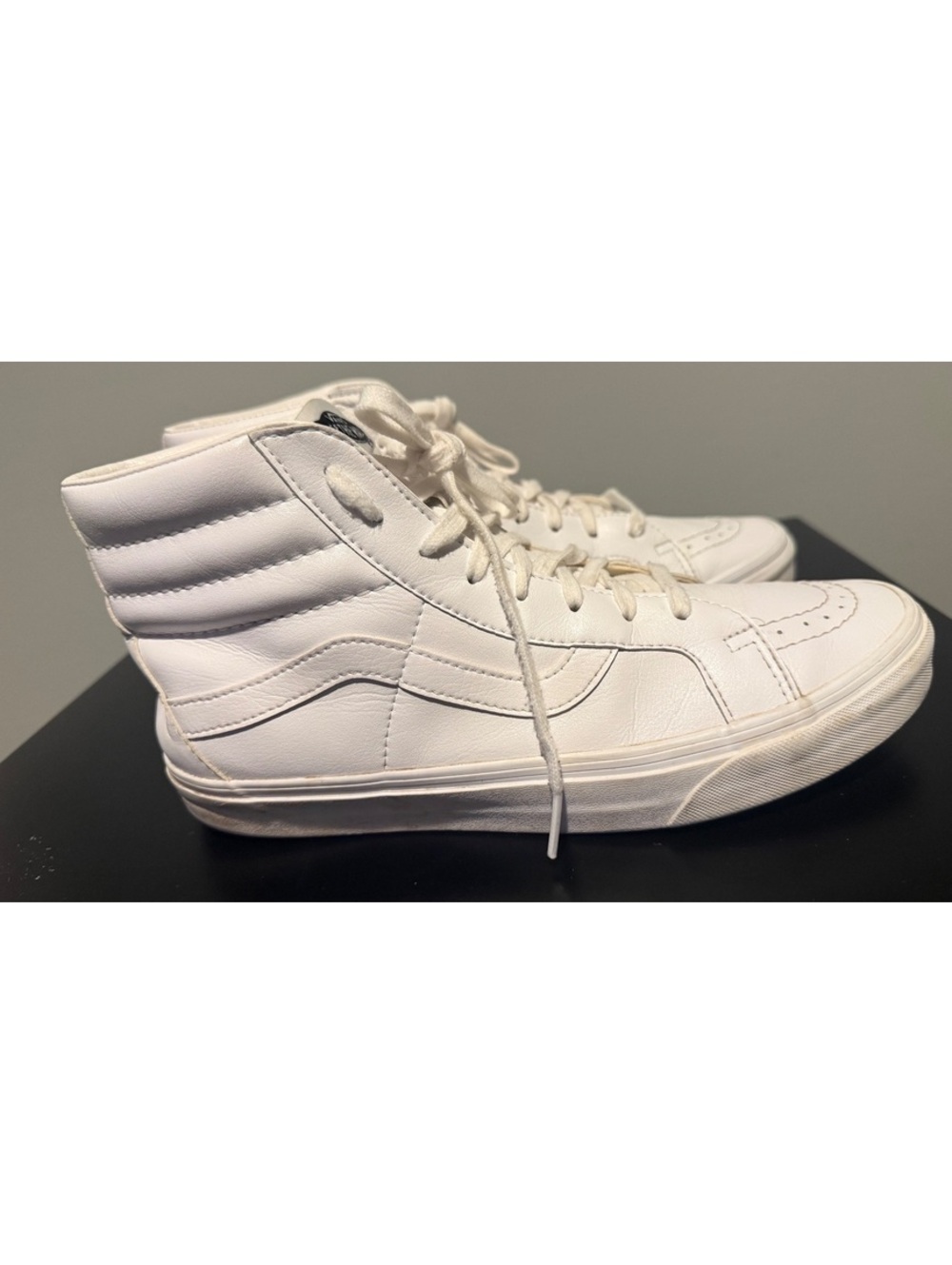 Vans Sk8-Hi White Leather High Top Sneakers Men's Size 9.5